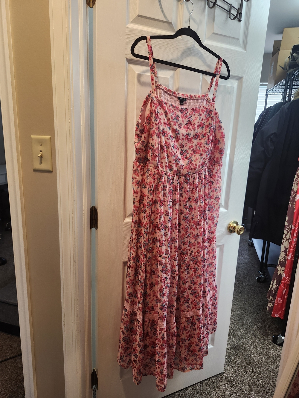 Torrid Pink and Blue Floral Maxi Dress,Torrid Size 3; equivalent to 3X